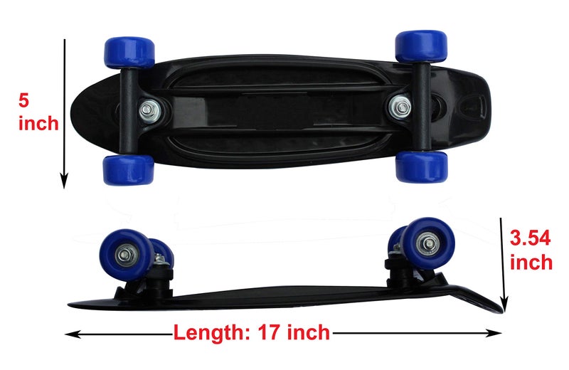 SK8MEMO 17" Mini Skateboard, Kids Skateboard for Beginners Age 3-6 Years (Black). - Image 4
